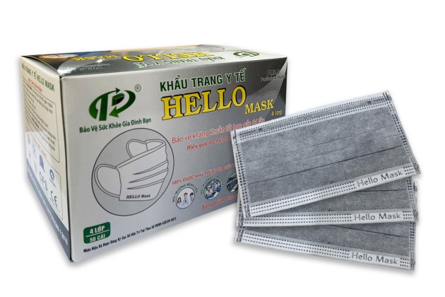 KHẨU TRANG Y TẾ HELLO MASK 3 Lớp ( Màu Xám - 50 cái/hộp )